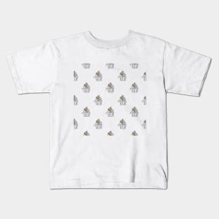 pattern with line art style cupcakes Kids T-Shirt